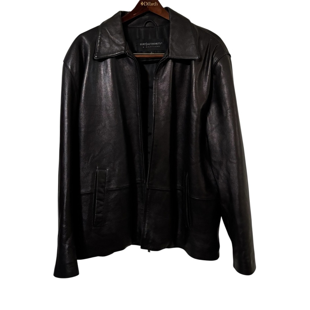 Port Authority Signature Men’s Black Leather Jacket Size XL